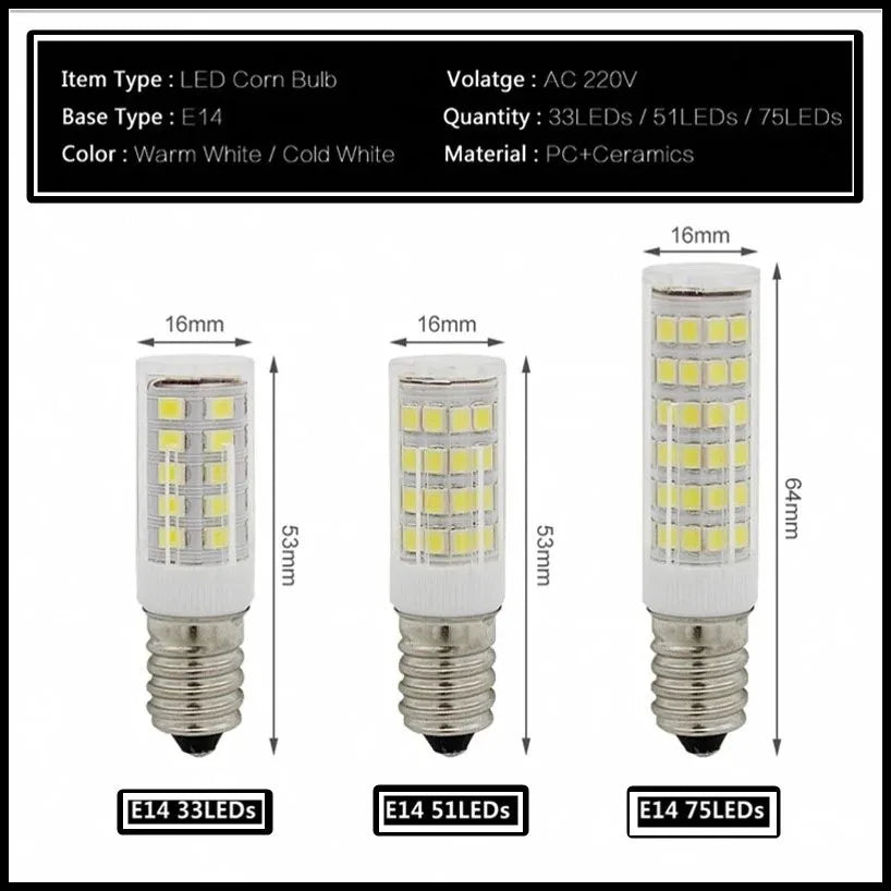 MiniGlow 360 LED Bulb – E14 Corn Light 18W 15W 12W 9W 7W