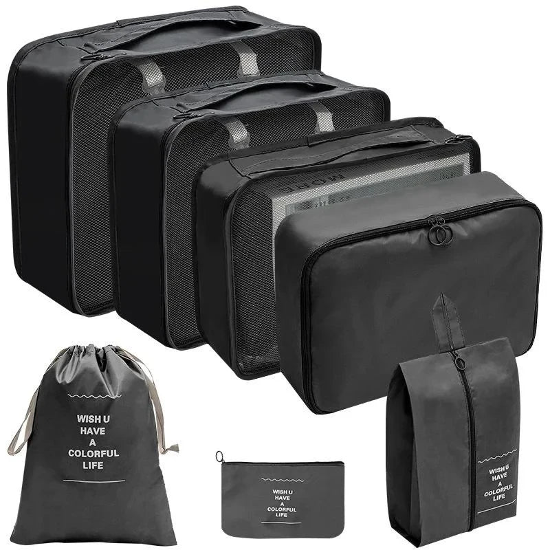 Travel Organizer Packing Cube Set – Up to 10 Pieces for Clothes, Shoes & Luggage
