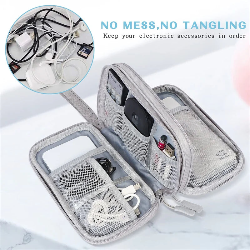 Multi-Layer Cable Organizer Bag – Waterproof & Travel-Friendly