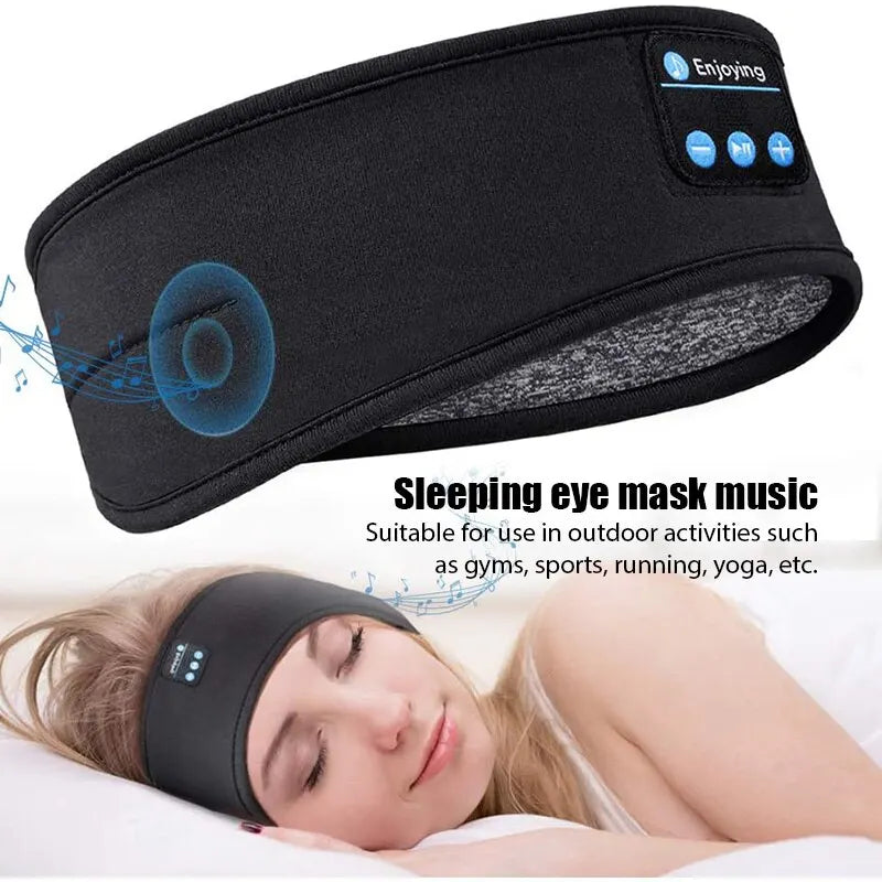 Bluetooth Headband Headphones – Wireless Sports & Sleep Eye Mask with Built-in Music Earphones