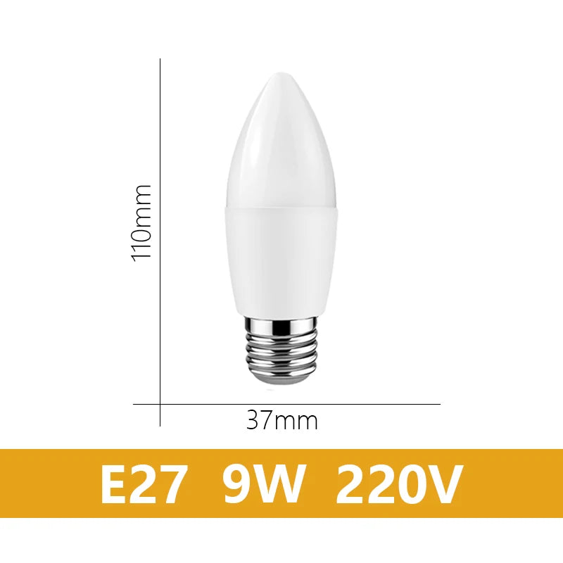 LED Candle Lamp 9W for Home & Office - E27/E14/B22