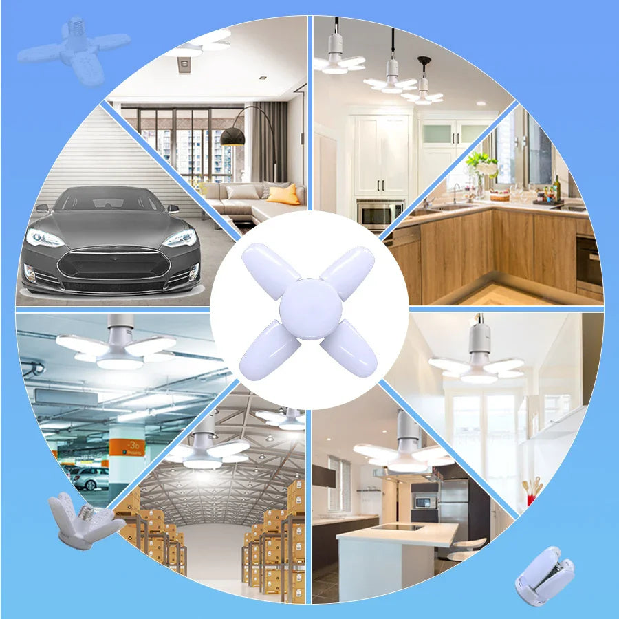 Foldable LED Fan Bulb – 28W | Bright White 6500K