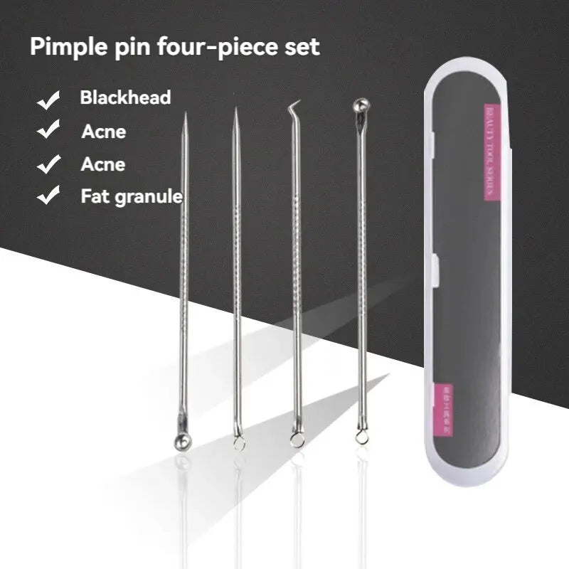 PureSkin – 4-Piece Stainless Steel Acne & Pimple Removal Needle Set