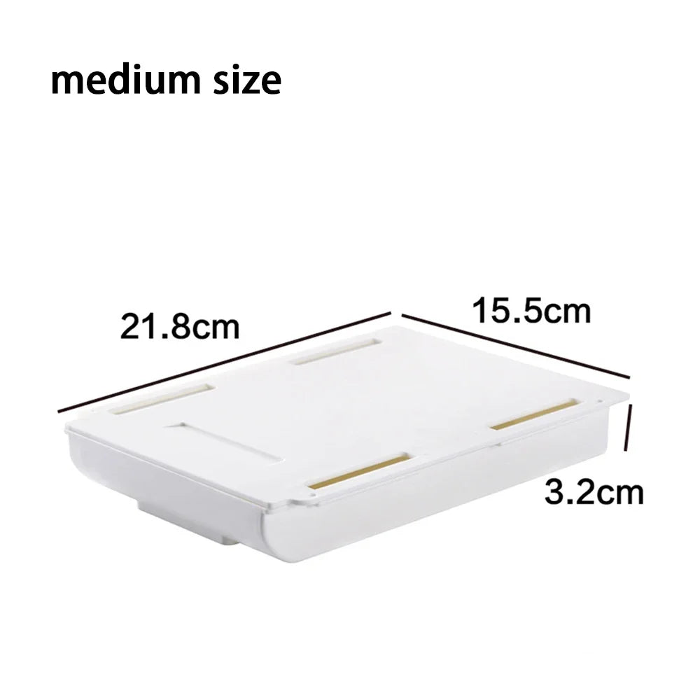 Hidden Under-Desk Storage Drawer – Self-Adhesive Organizer for Stationery & Accessories