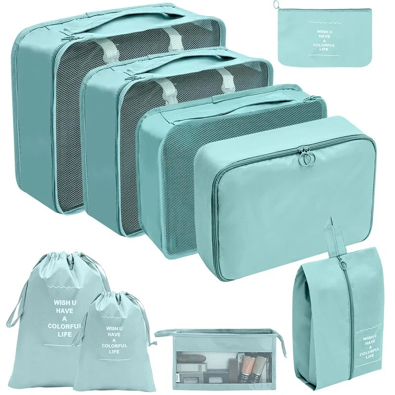 Travel Organizer Packing Cube Set – Up to 10 Pieces for Clothes, Shoes & Luggage