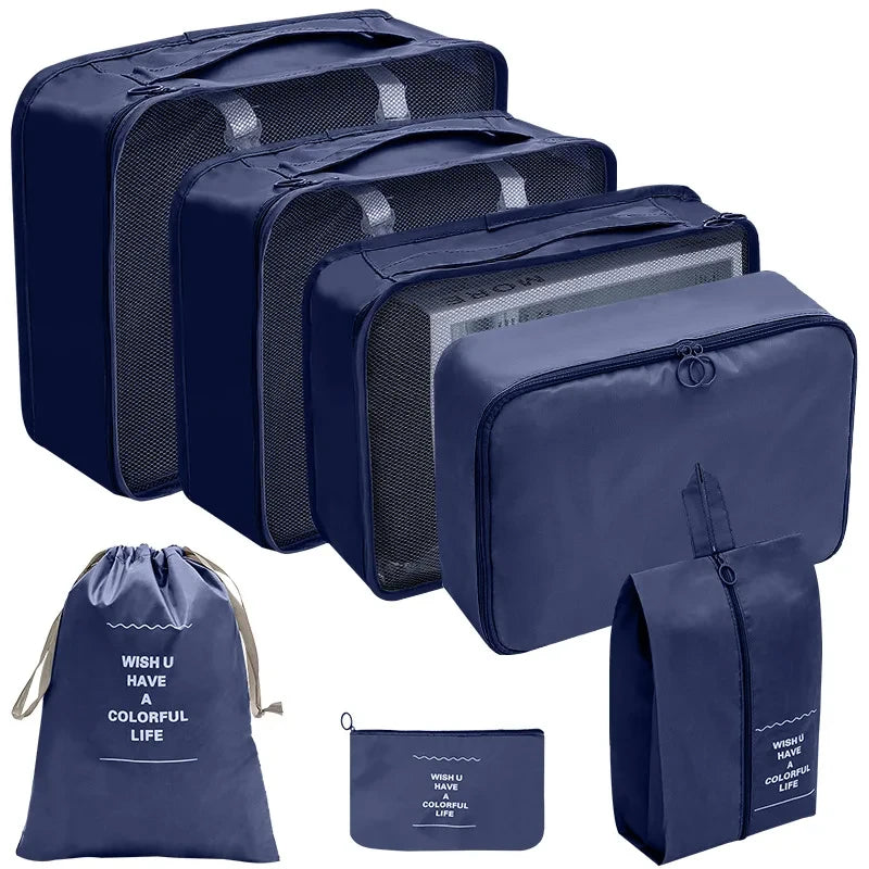 Travel Organizer Packing Cube Set – Up to 10 Pieces for Clothes, Shoes & Luggage