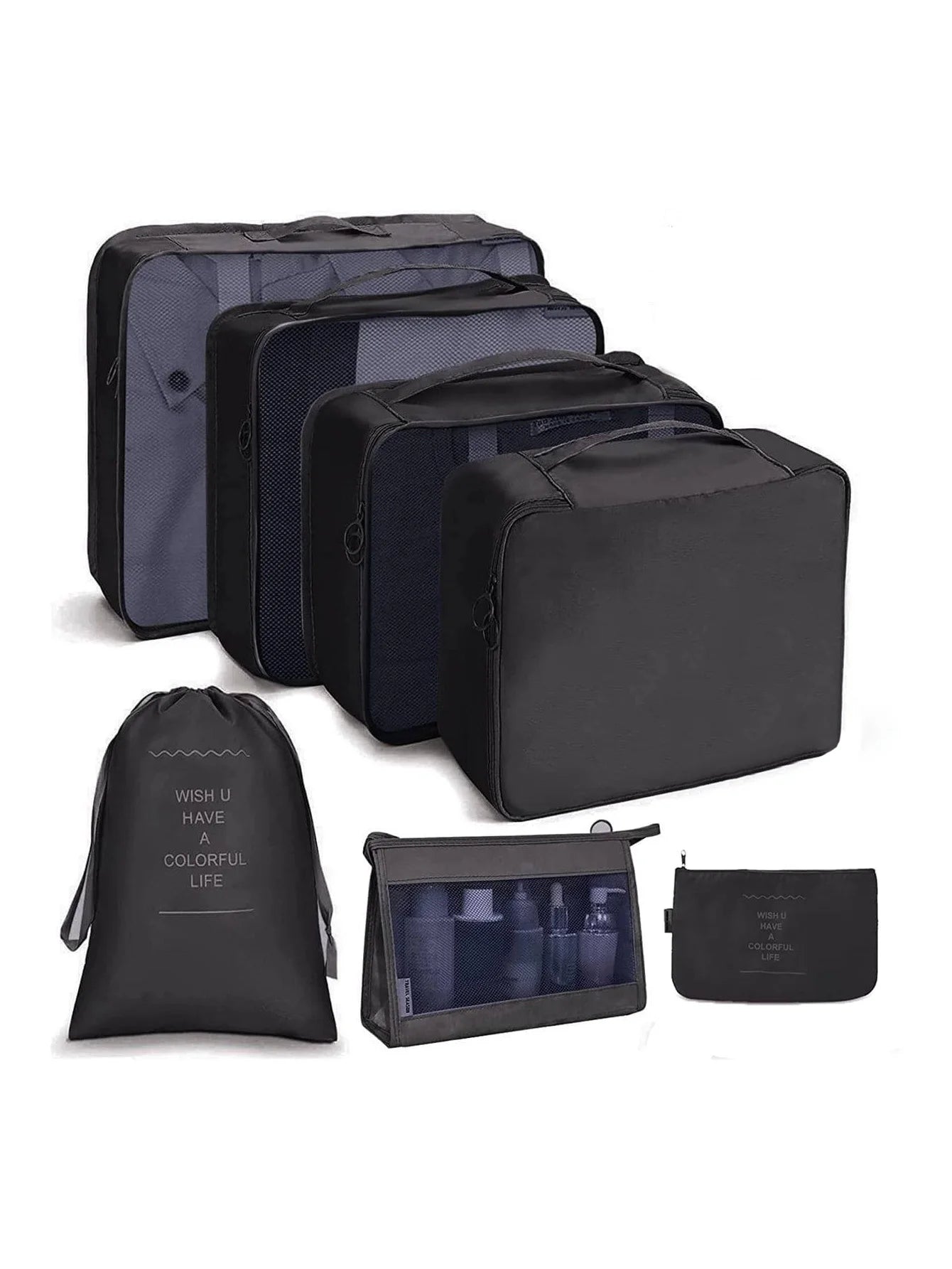 Travel Organizer Packing Cube Set – Up to 10 Pieces for Clothes, Shoes & Luggage