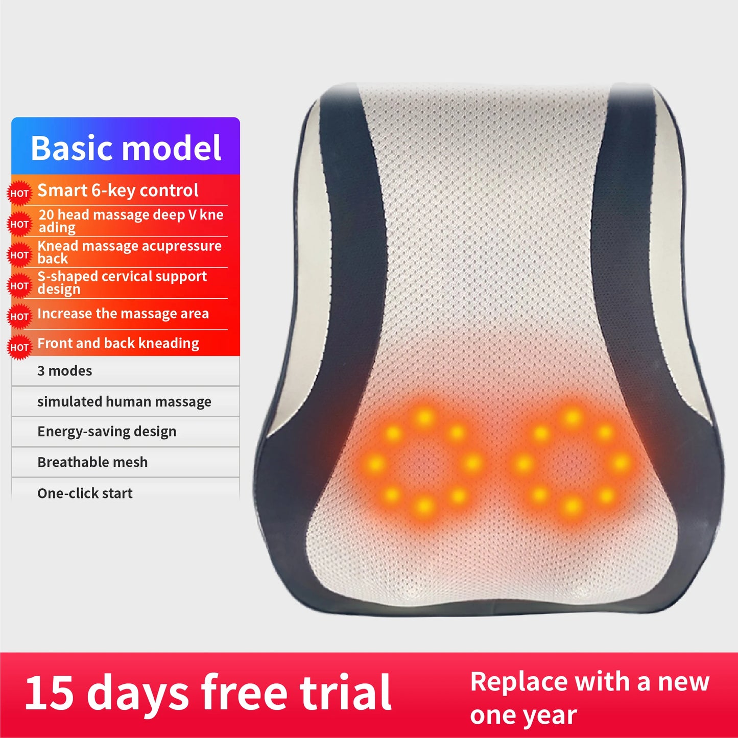 CerviRelax Pro – Electric Shiatsu Neck & Back Massager with Heat & Vibration