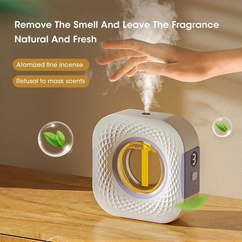 Smart Aroma Diffuser & Air Purifier – Digital Display, 4 Modes, Wall Mount/Tabletop, USB Rechargeable