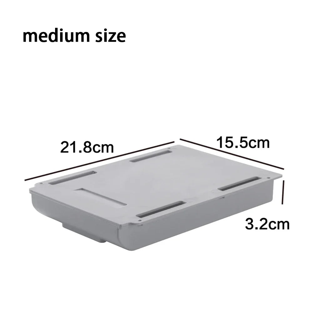 Hidden Under-Desk Storage Drawer – Self-Adhesive Organizer for Stationery & Accessories