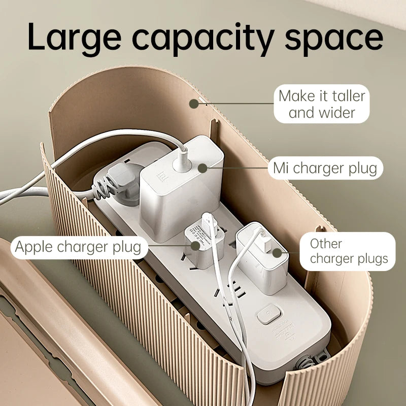 Nordic Cable & Device Organizer Box – For Power Strips, WiFi Routers & Desktop Use