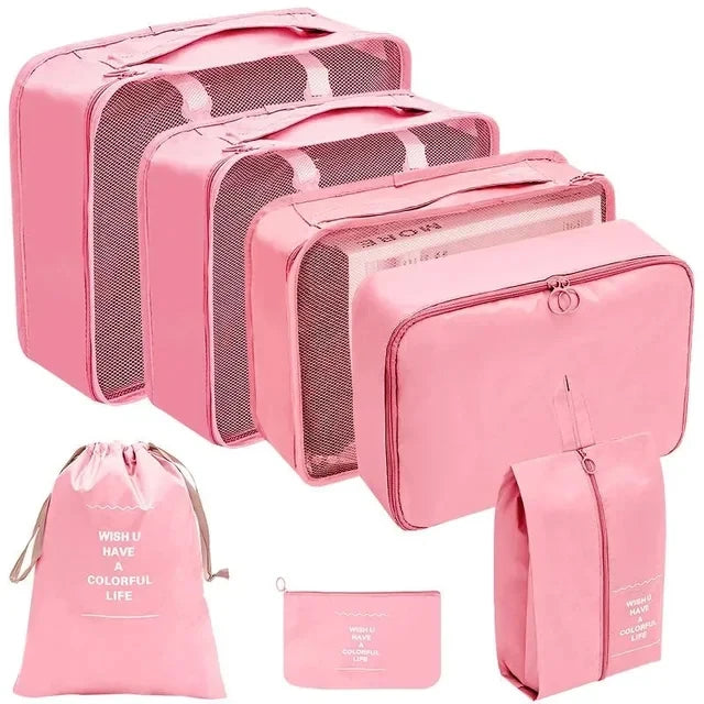 Travel Organizer Packing Cube Set – Up to 10 Pieces for Clothes, Shoes & Luggage