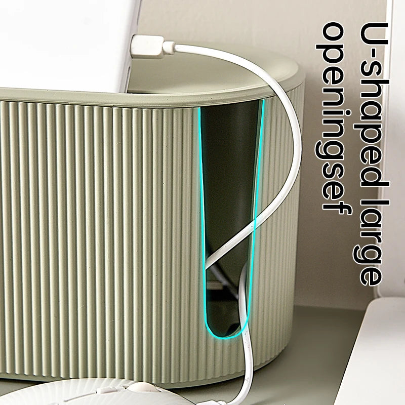 Nordic Cable & Device Organizer Box – For Power Strips, WiFi Routers & Desktop Use