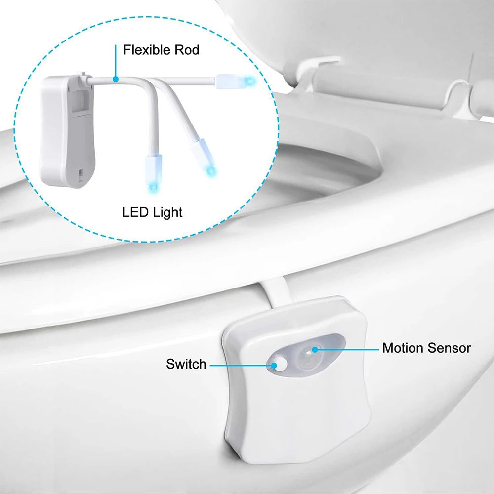 RGB Motion Sensor Toilet Night Light – 8 Colors LED Atmosphere Lamp