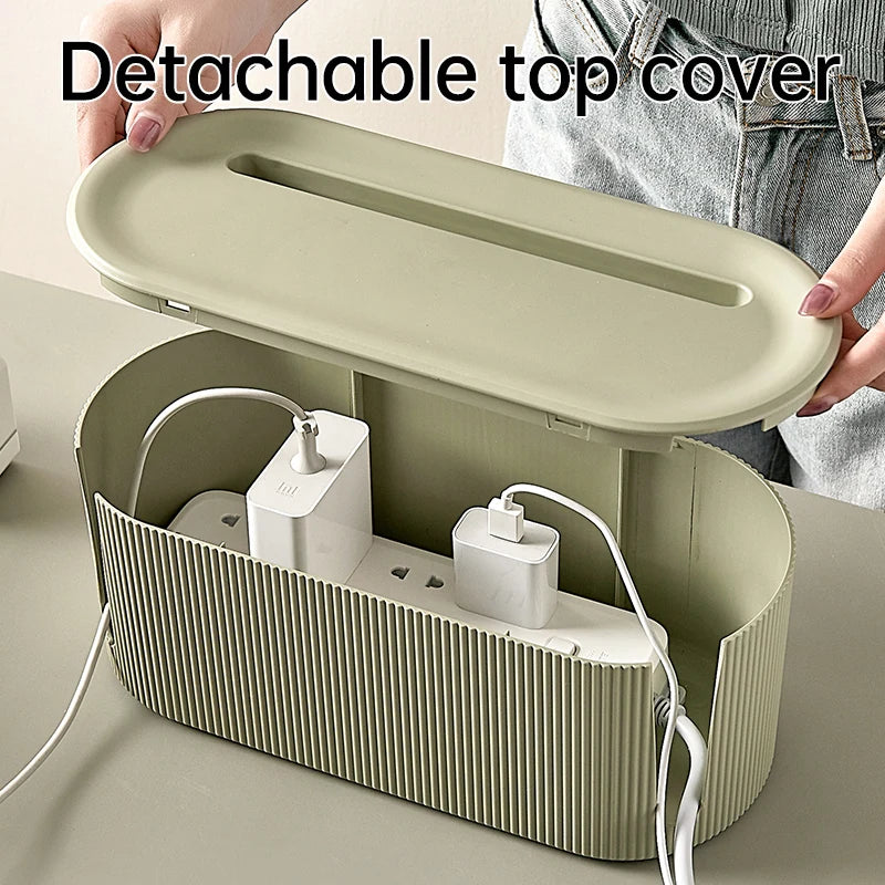 Nordic Cable & Device Organizer Box – For Power Strips, WiFi Routers & Desktop Use