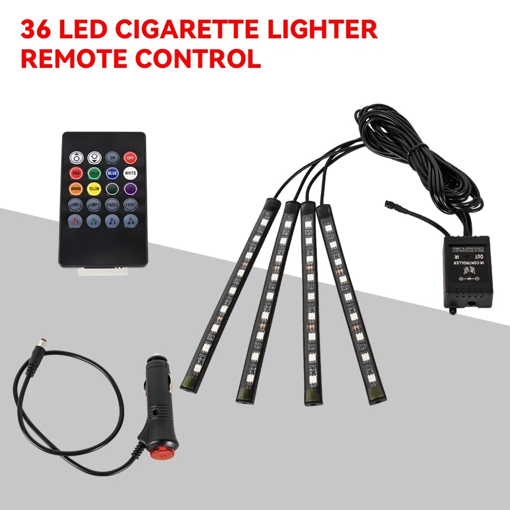 RGB Neon Car Interior LED Light – USB, App & Remote Control, Music Sync Ambient Lamp