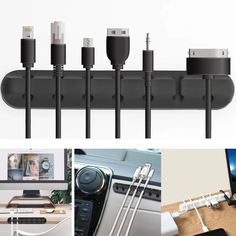 Silicone Cable Organizer Clip – Desktop Cord Holder for USB, Mouse & Headphone Cables