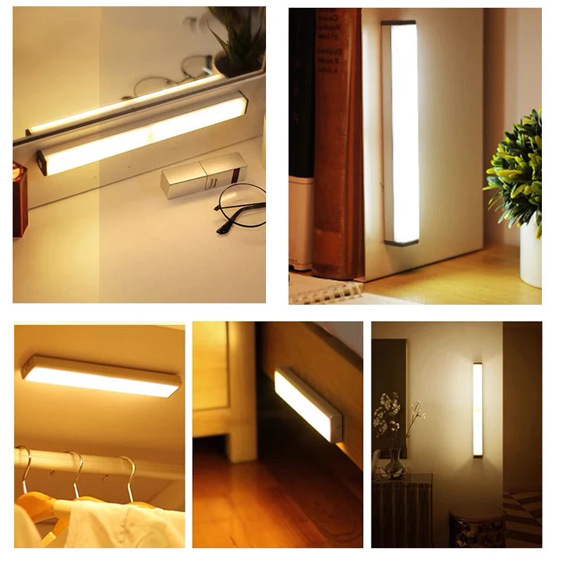 Rechargeable Motion Sensor LED Light – Wireless Night Lamp for Cabinet, Wardrobe & Stairs