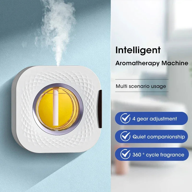 Smart Aroma Diffuser & Air Purifier – Digital Display, 4 Modes, Wall Mount/Tabletop, USB Rechargeable