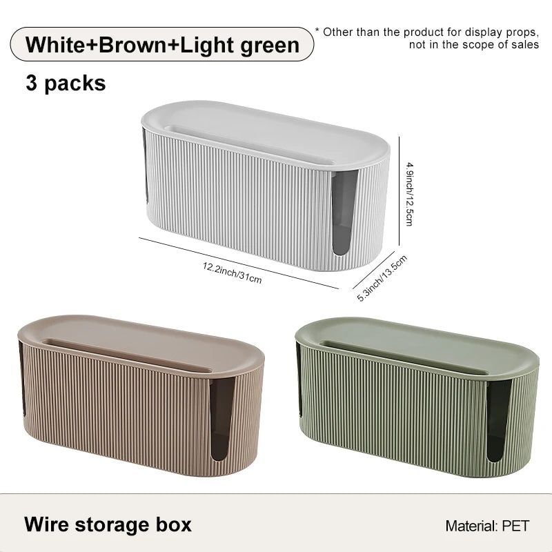 Nordic Cable & Device Organizer Box – For Power Strips, WiFi Routers & Desktop Use