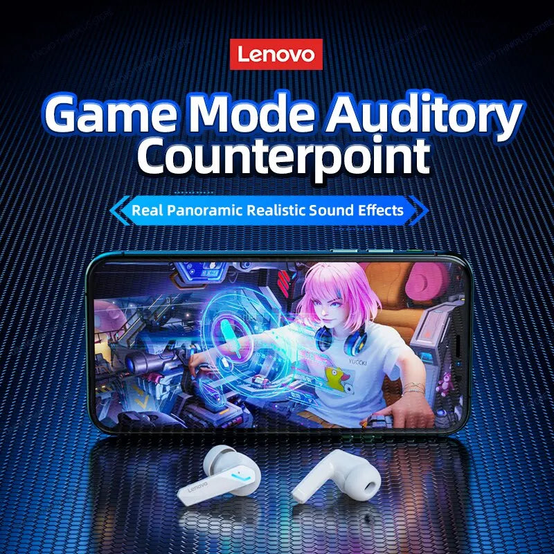 Lenovo GM2 Pro Wireless Earbuds – Bluetooth 5.3, Dual Mode, Low Latency Gaming Headset