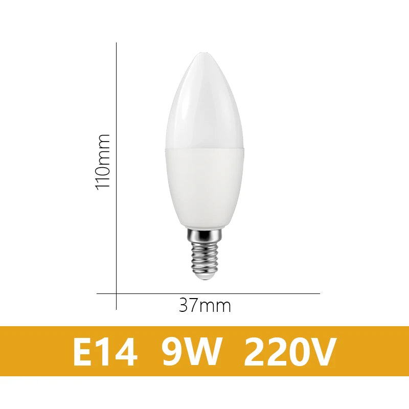 LED Candle Lamp 9W for Home & Office - E27/E14/B22
