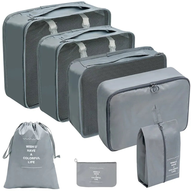 Travel Organizer Packing Cube Set – Up to 10 Pieces for Clothes, Shoes & Luggage