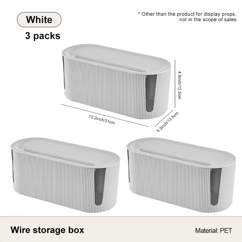 Nordic Cable & Device Organizer Box – For Power Strips, WiFi Routers & Desktop Use