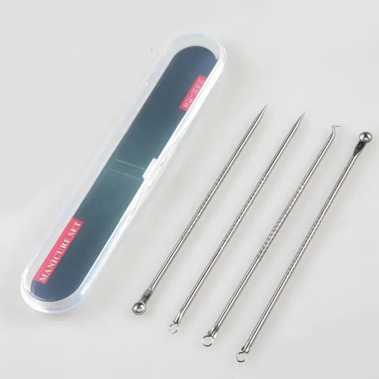 PureSkin – 4-Piece Stainless Steel Acne & Pimple Removal Needle Set