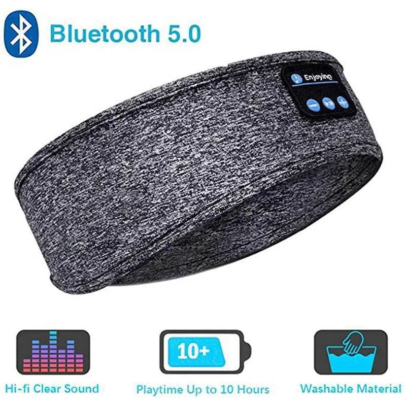 Bluetooth Headband Headphones – Wireless Sports & Sleep Eye Mask with Built-in Music Earphones