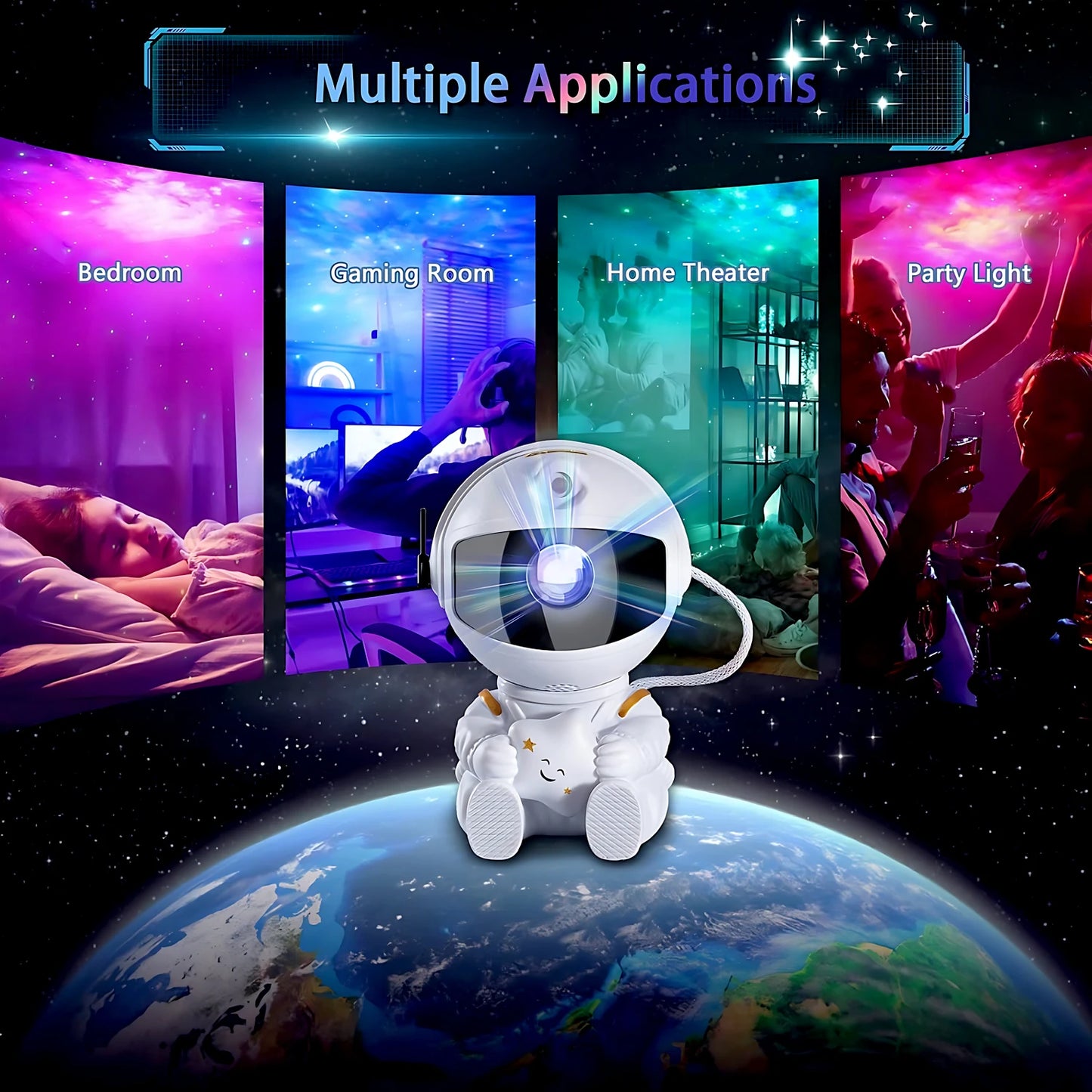 Astronaut Galaxy Projector – Starry Sky & Nebula LED Light for Kids & Bedroom Decor
