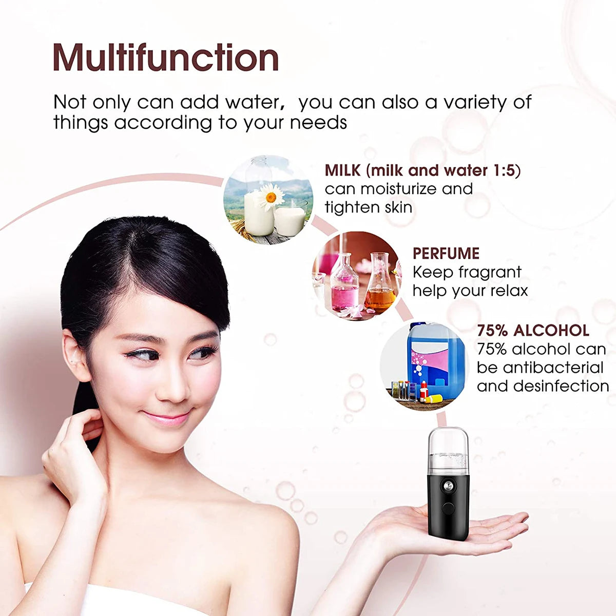 Mini Nano Facial Steamer – 30ml Portable Cool Mist Hydration Sprayer (Rechargeable & Wireless)