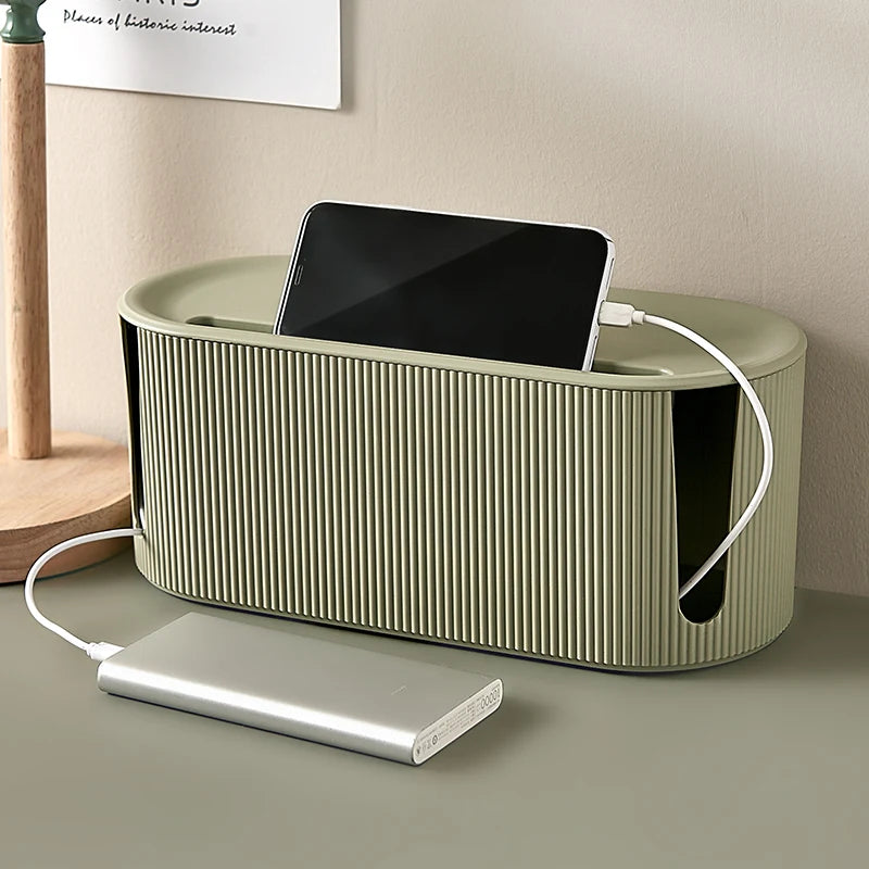 Nordic Cable & Device Organizer Box – For Power Strips, WiFi Routers & Desktop Use