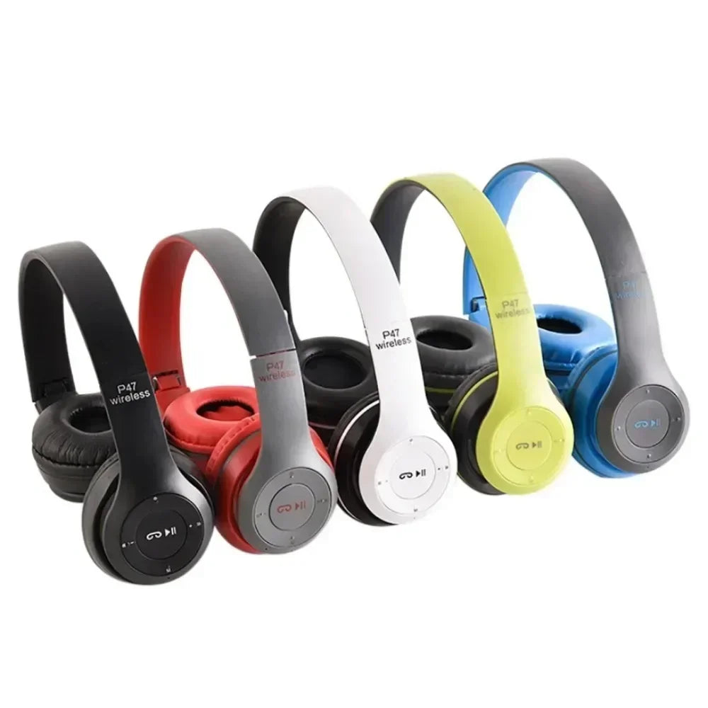 P47 Wireless Bluetooth Headphones – Stereo Sound, Mic, Noise Cancelling, for Sports & Gaming, PC Compatible
