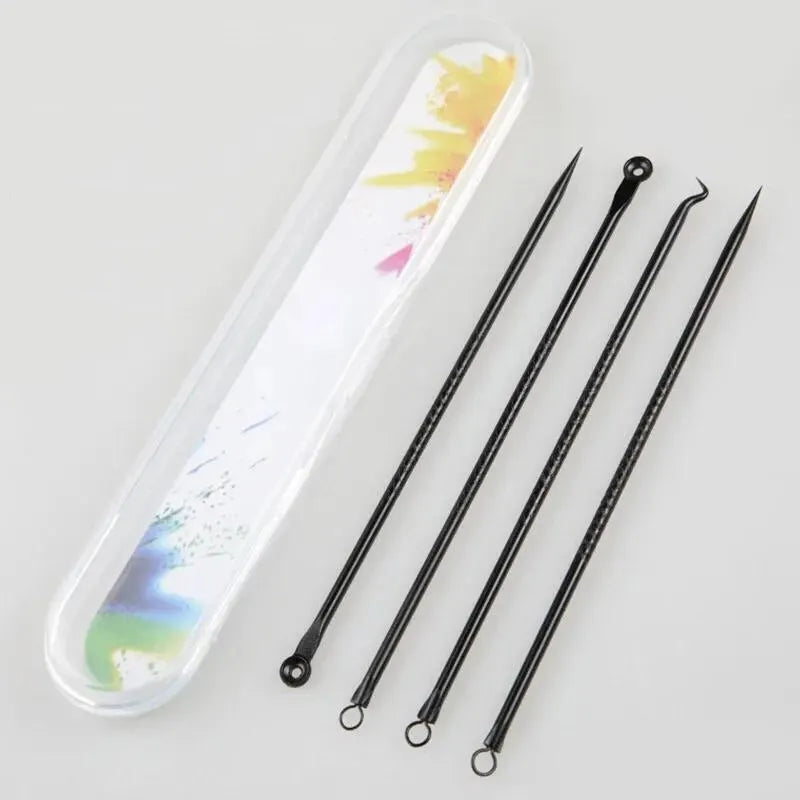 PureSkin – 4-Piece Stainless Steel Acne & Pimple Removal Needle Set