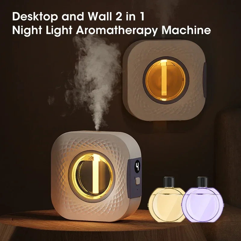 Smart Aroma Diffuser & Air Purifier – Digital Display, 4 Modes, Wall Mount/Tabletop, USB Rechargeable