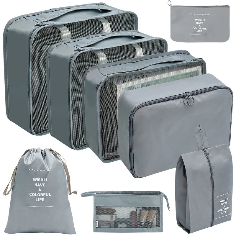 Travel Organizer Packing Cube Set – Up to 10 Pieces for Clothes, Shoes & Luggage