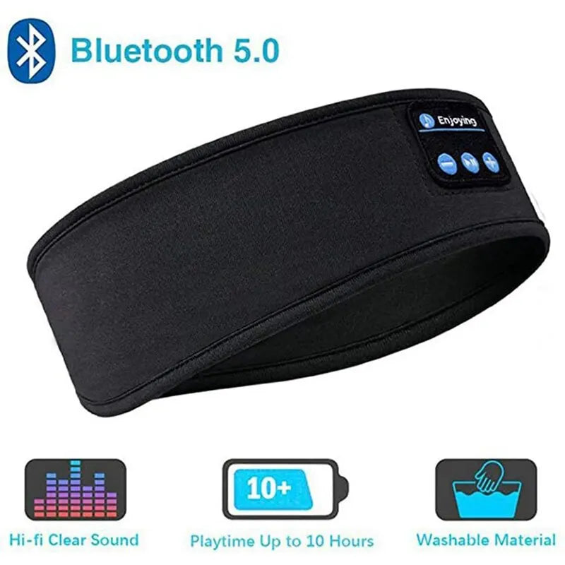 Bluetooth Headband Headphones – Wireless Sports & Sleep Eye Mask with Built-in Music Earphones