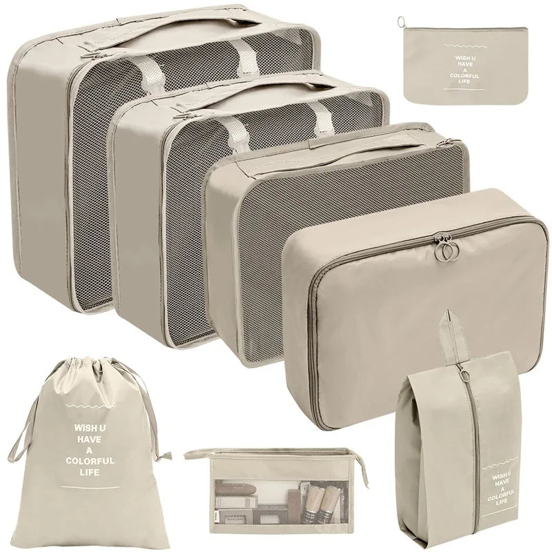 Travel Organizer Packing Cube Set – Up to 10 Pieces for Clothes, Shoes & Luggage