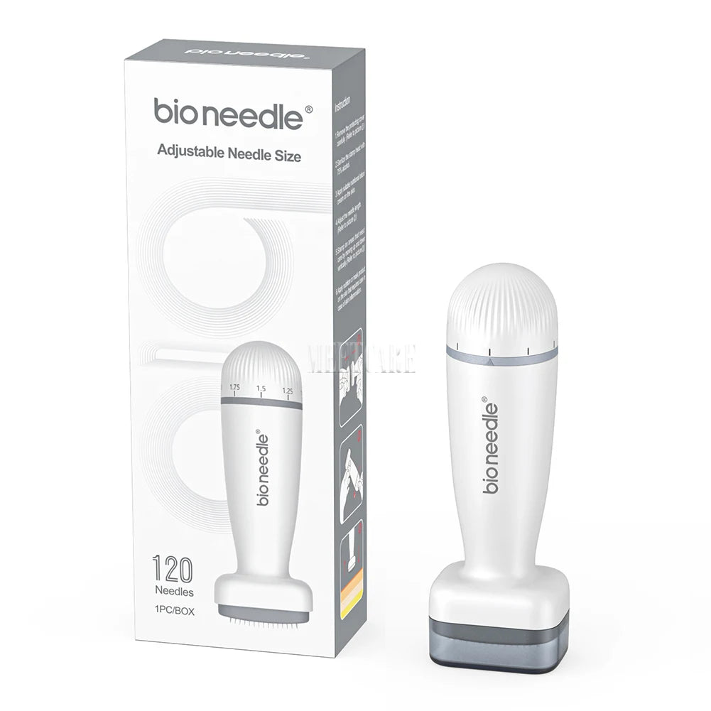 120-Pin Adjustable Microneedle Derma Stamp – For Beard Growth & Skin Renewal