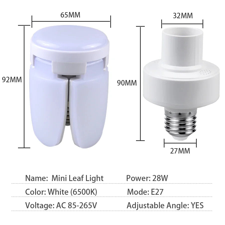 Foldable LED Fan Bulb – 28W | Bright White 6500K