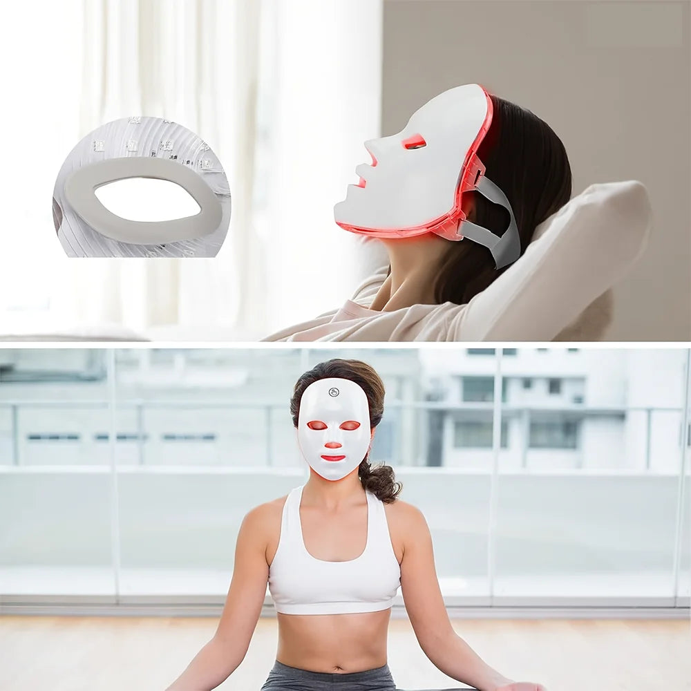 7-Color LED Light Therapy Facial Mask – For Skin Rejuvenation, Acne & Wrinkle Care