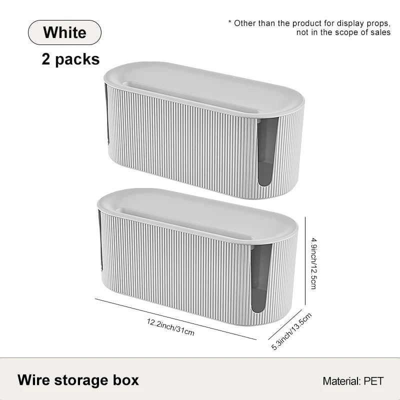 Nordic Cable & Device Organizer Box – For Power Strips, WiFi Routers & Desktop Use