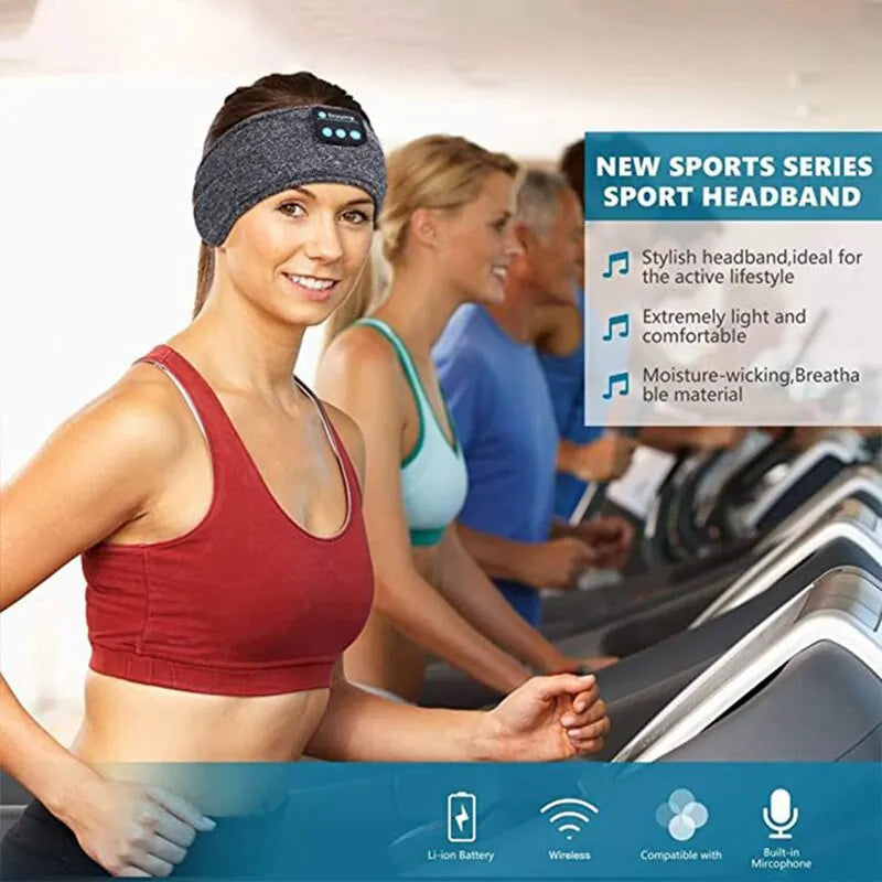 Bluetooth Headband Headphones – Wireless Sports & Sleep Eye Mask with Built-in Music Earphones
