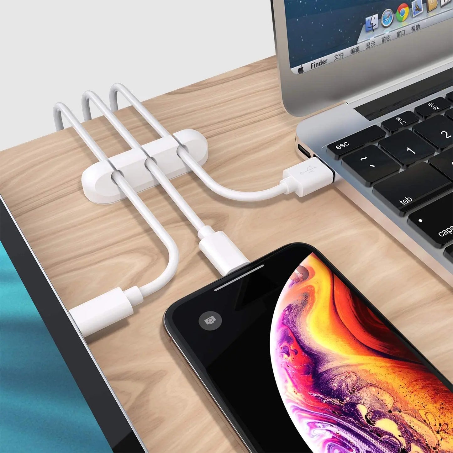 Silicone Cable Organizer Clip – Desktop Cord Holder for USB, Mouse & Headphone Cables