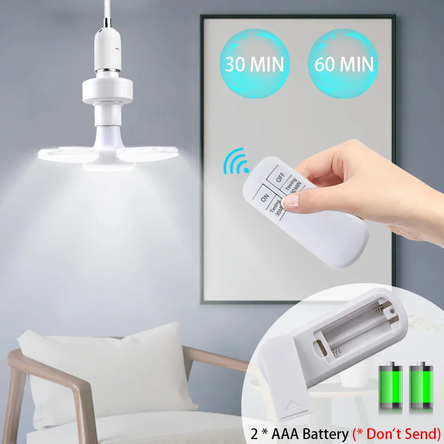 Foldable LED Fan Bulb – 28W | Bright White 6500K