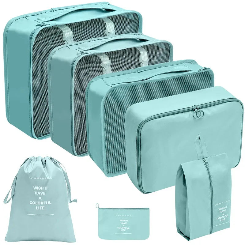 Travel Organizer Packing Cube Set – Up to 10 Pieces for Clothes, Shoes & Luggage