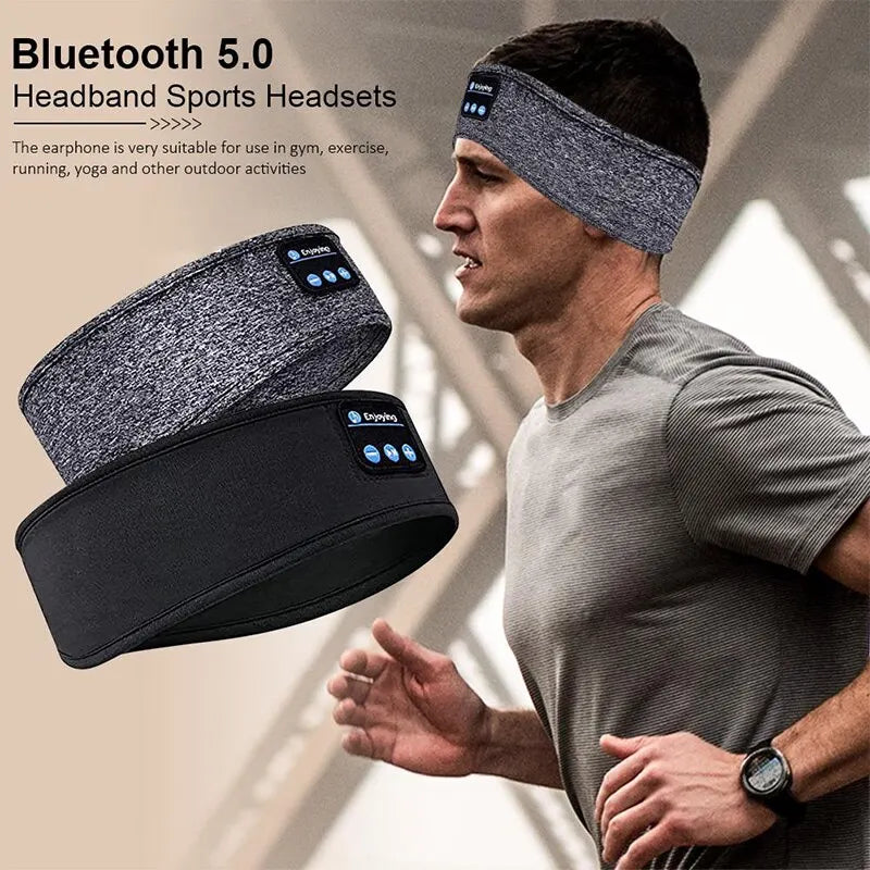Bluetooth Headband Headphones – Wireless Sports & Sleep Eye Mask with Built-in Music Earphones