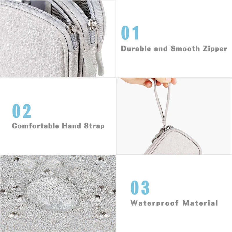 Multi-Layer Cable Organizer Bag – Waterproof & Travel-Friendly