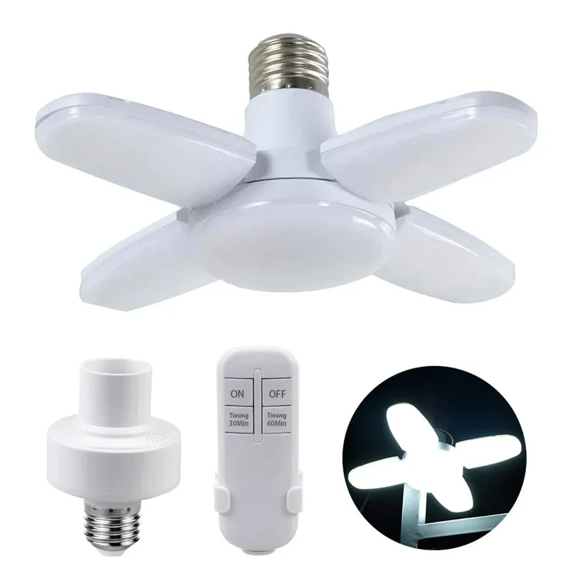 Foldable LED Fan Bulb – 28W | Bright White 6500K